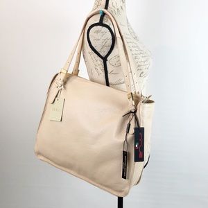 Innue Leather Bag Large Tote Shoulder Nude Cream